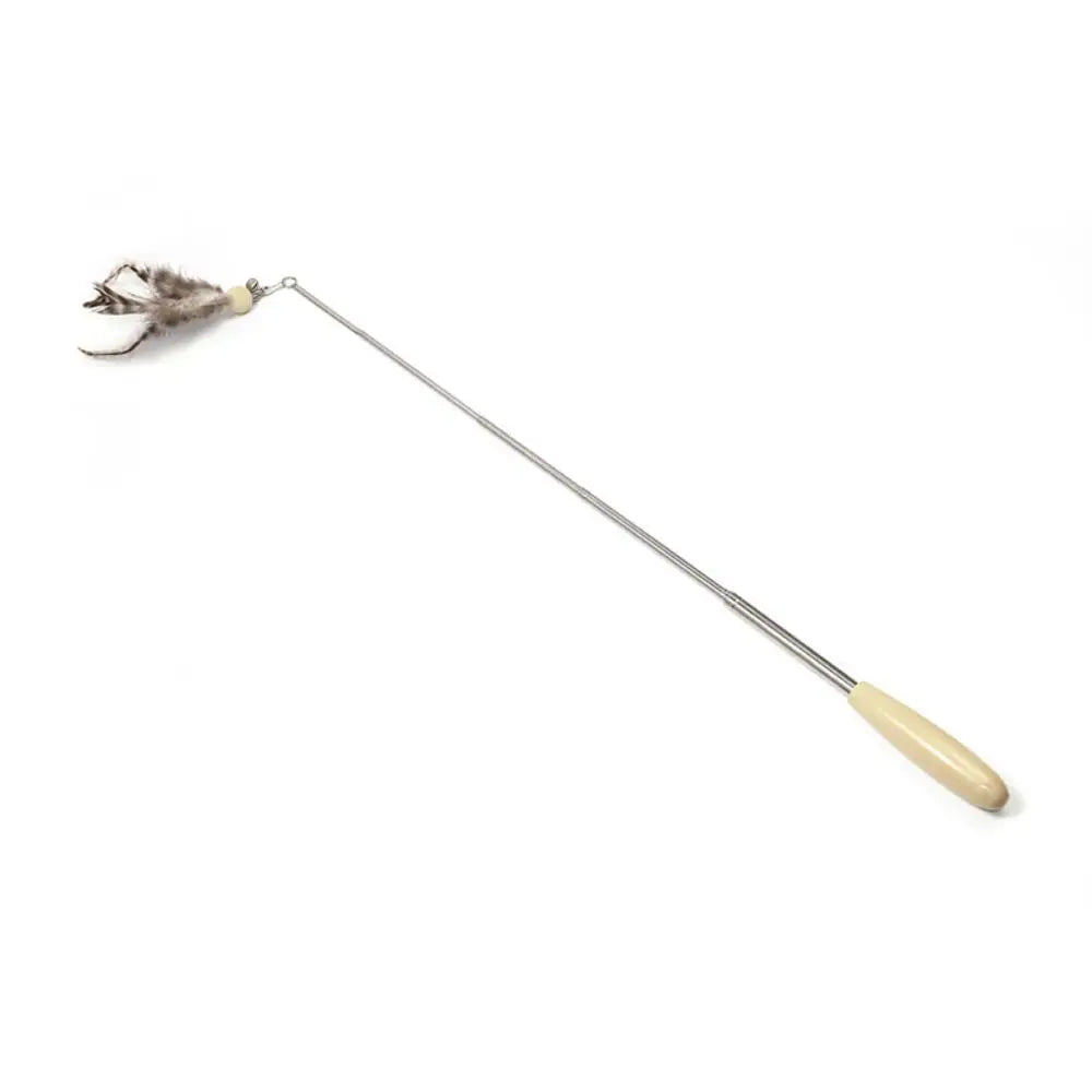 Retractable Cat Wand Pole Interactive with Hanging Loop DIY Cat Exercise Stick Stainless Steel Adjustable Length