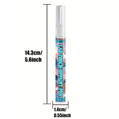 Ifubo White Car Touch Up Paint Pen, Quick Scratch Repair Tool For Auto Surface, Waterproof DIY Tire Marker Pen