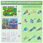 12 Styles Paper Airplane Kit Colorful Origami Paper Handmade Craft Plane Gift For Students Boys Girls