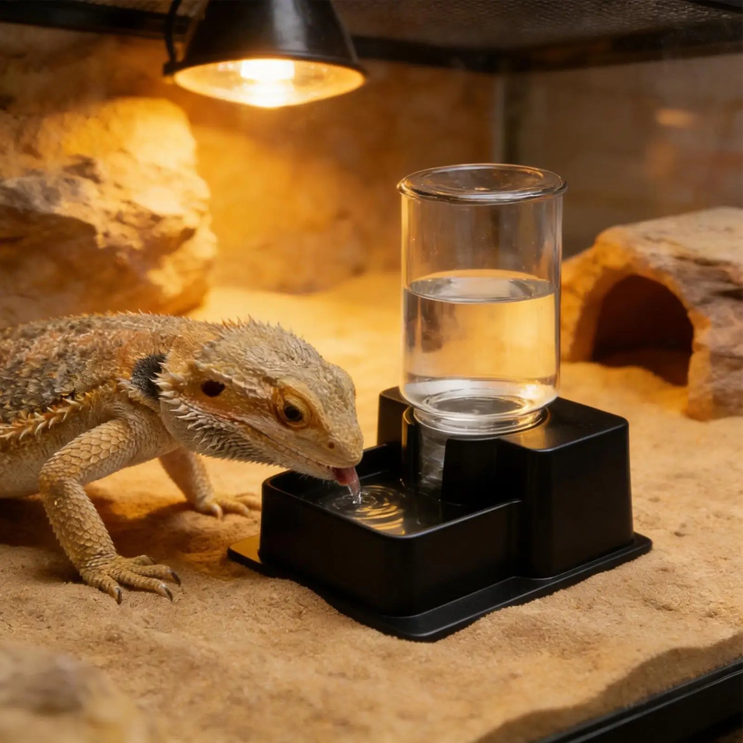 1pc Automatic Reptile Feeder Automatic Detachable Reptile Bowl Tortoise Water Dish Gecko Drink Dispenser For Lizard Chameleon