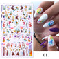 Black and White Love Flowers Line Art 3D Stickers Nail Decals Nail Art Accessories Butterfly Rose Nail Stickers Nail Sliders