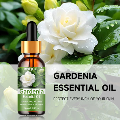 Natural Gardenia Essential Oil for Skin, Hair & Nail Care: Pure Floral Moisturizing Oil with Dropper 40/60ml