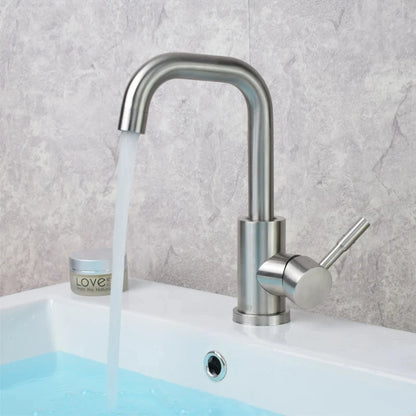 Black Nickel Bathroom Basin Faucet 304 Stainless Steel Hot Cold Wash Mixer Crane Tap 360 Rotation Sink Faucets Single Handle