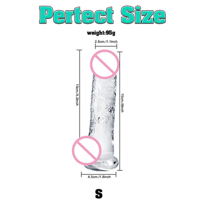 4 Size Transport Silicone Dildo Fake Dick for Women Artificial Penis with Suction Cup Female Masturbation Adult Sex Toy for 18+