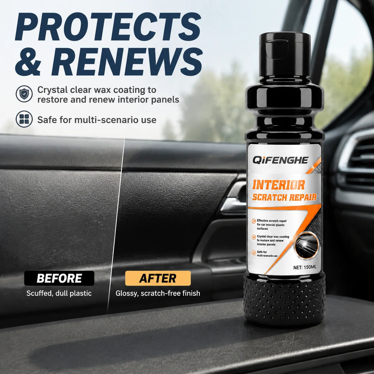 Automotive Interior Renew Liquid Fix Minor Plastic Scuffs Lay Protective Layer Bring Showroom Bright Finish to Car Cabin Parts