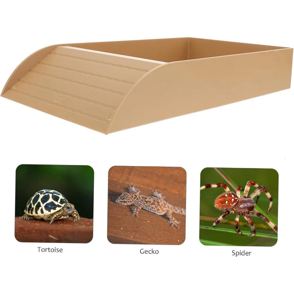 Turtle Bathing Pool Feeding Dish Durable Reptile Water Bowl for Box Turtles Frogs and Pets Easy to Clean Habitat Accessory