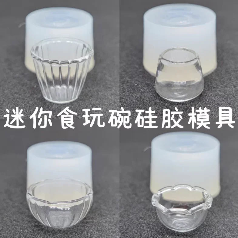 Miniature Food Play Mini Vintage Plate Fruit Plate Dinner Plate Doll House Mini Baking Baking Pan Organizer Jar Silicone Mold