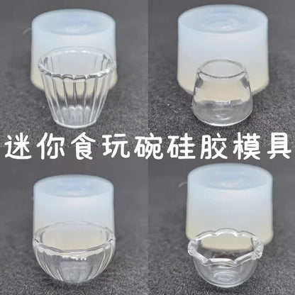 Miniature Food Play Mini Vintage Plate Fruit Plate Dinner Plate Doll House Mini Baking Baking Pan Organizer Jar Silicone Mold