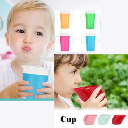 Baby Water Cups 360 Degrees Rotated Baby Learning Drinking Cup with Double Handle Flip Lid Leakproof Infants Water Cups Bottle