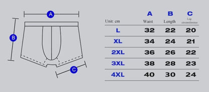 Men’s Boxer Shorts Non-Marking Mid Waist Anion Technology Comfort Underwear Breathable Massage Design Black Men’s Underpants