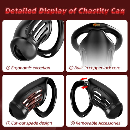 Sex Toys Male Chastity Cage with 4 Sizes Rings And Invisible Lock for Penis Bondage Cock Cage Chastity with Elastic Belt SM Toy