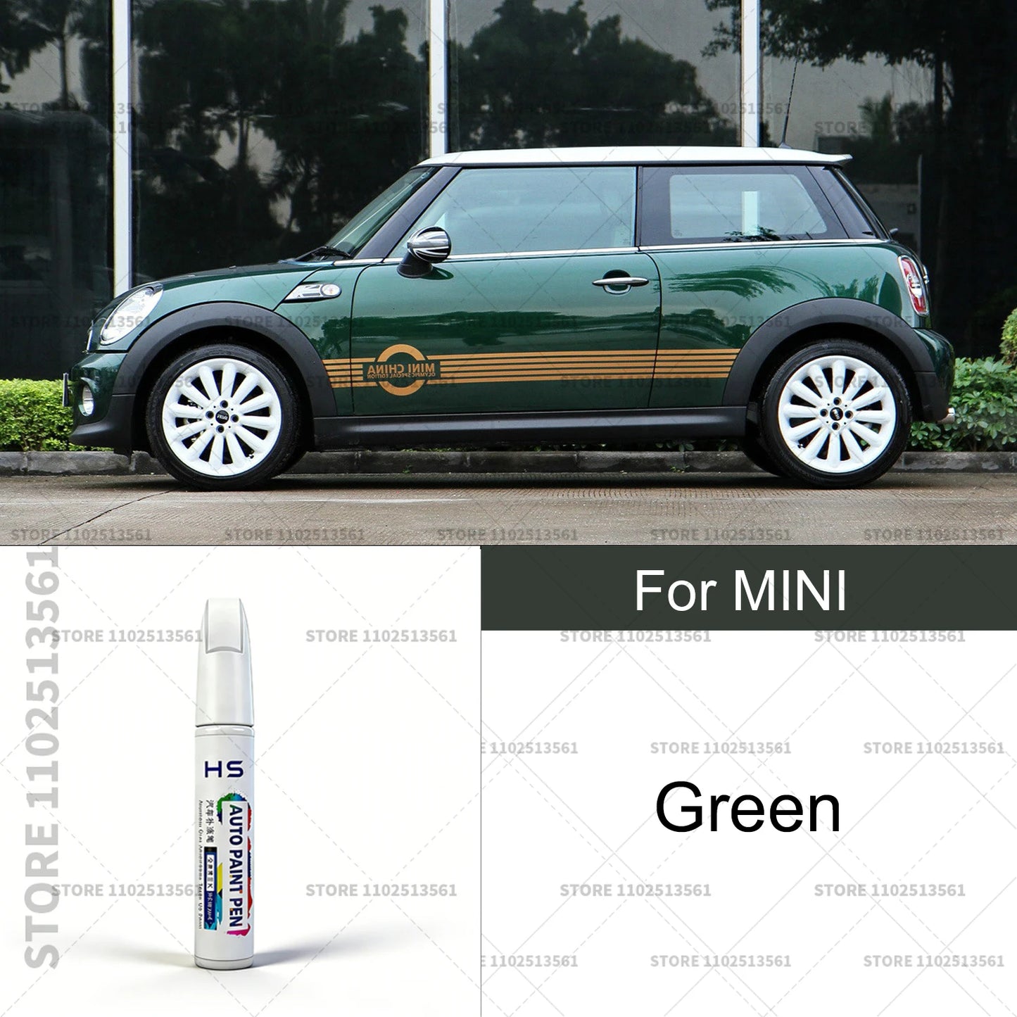 For MINI Black Pepper White lsland Blue Red Gold Green Grey Car Paint Repair Pen Touch Up Scratch Remover DIY Auto Accessories