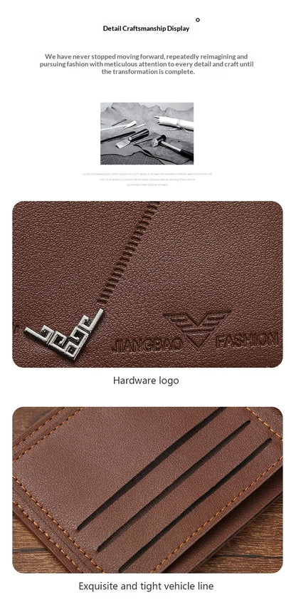 Slim Leather Wallet for Men RFID Blocking Bifold Front Pocket Wallet Minimalist Credit Card Holder Cash Money Clip