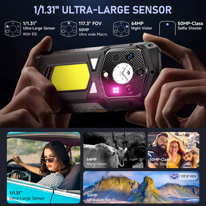 World Premiere Ulefone Armor 29 Pro Thermal Version 5G AI Rugged Phone 21200mAh 120W 64MP Night Vision 6.67" 120Hz 512GB ROM