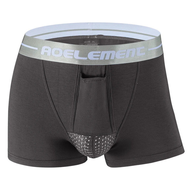 Bullet Separation Underwear Men's Ventilated and Breathable Summer Dry Underwear Ice Silk Pouch Ice Health Boxer Briefs