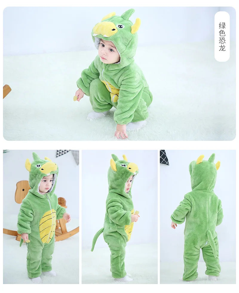 Baby Clothes Winter Pajamas Flannel Thermal Pijamas for Toddler Kids Boys Girls Squirrel Cow Onesies Infant Jumpsuit Pyjamas