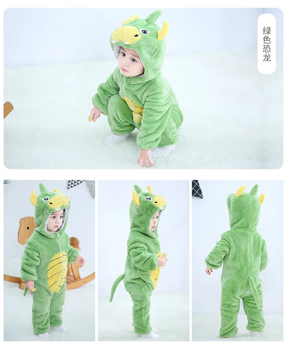 Baby Clothes Winter Pajamas Flannel Thermal Pijamas for Toddler Kids Boys Girls Squirrel Cow Onesies Infant Jumpsuit Pyjamas