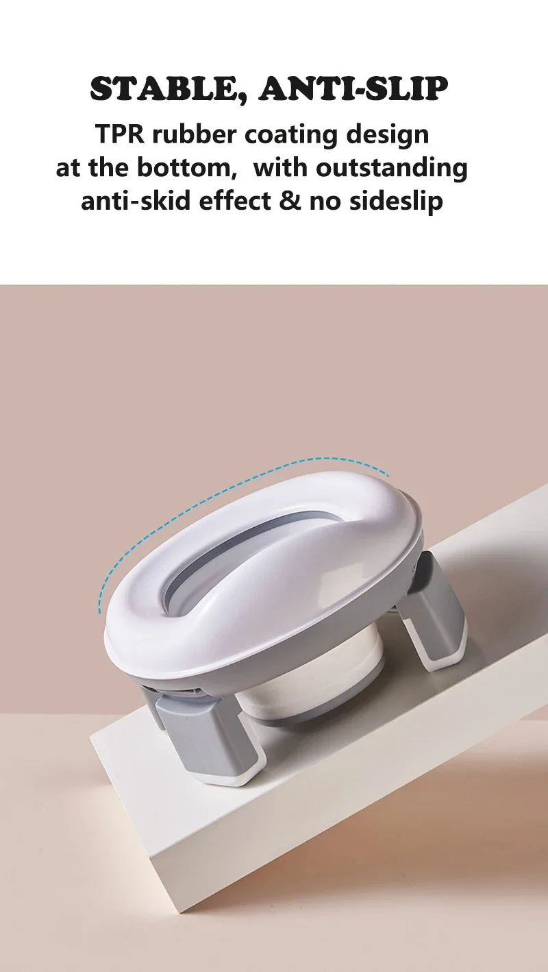 3 in 1 Travel Toilet Seat Foldable Blue Children Potty With Bags Baby Pot Portable Silicone Baby Potty Training Seat