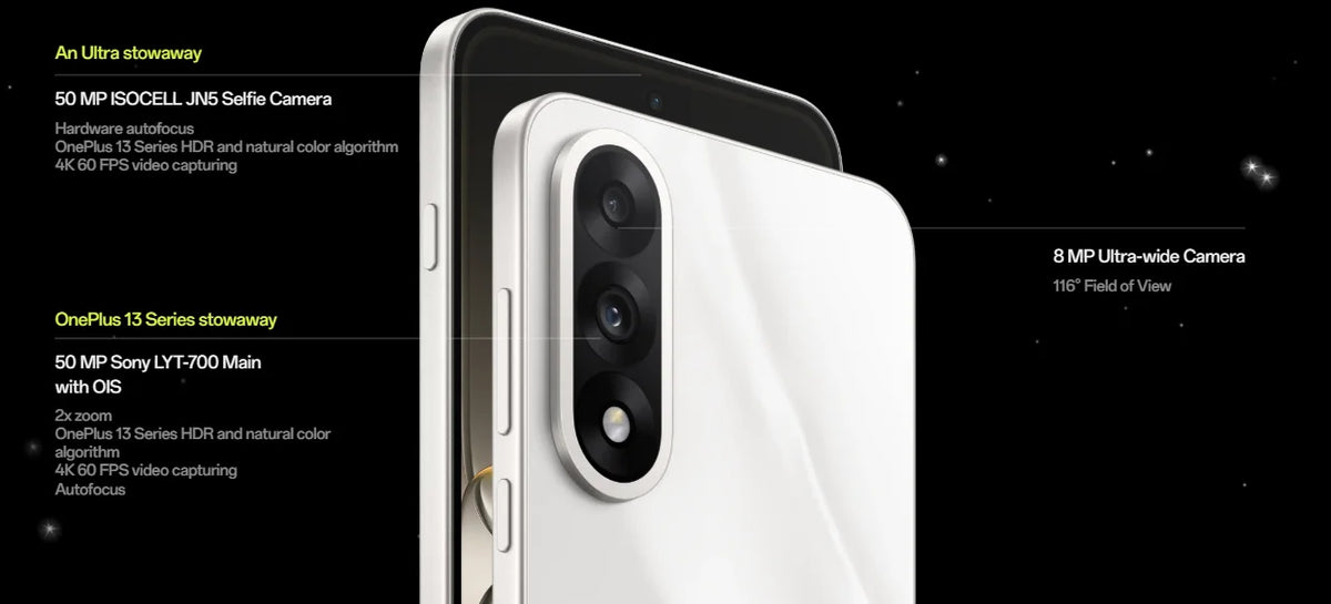 Global version samrtphone OnePlus Nord 5 5G 8GB+256GB 12GB+512GB Snapdragon 8s Gen 3 Android 15 6800 mAh 80W Wi-Fi 6  NFC