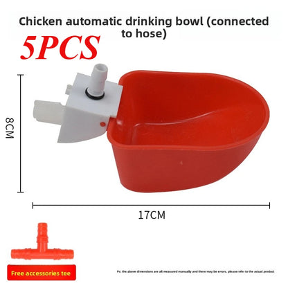 1/5PCS Automatic Poultry Waterer 10L Bucket with Drinking Cups, Chicken Duck Goose Pigeon Water Bowl Feeder Farm Coop Supplies