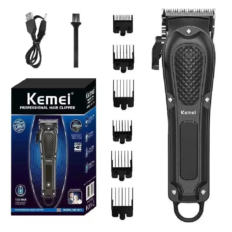 Kemei KM-1071 Electric Hair Clipper UBS Rechargeable Cordless Beard Trimmer Men Powerful Electric Hair Clipper Trimming Tool