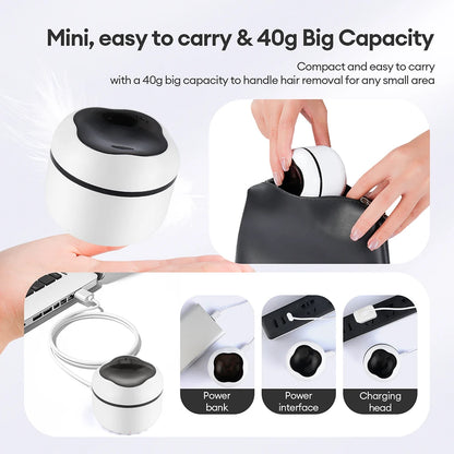 40g Mini Silicone Bowl Wax Heater Waxing Kit Hair Removal Wax-melt Machine Wax Bean Depilatory Wax Warmer Wax Heating Pot Melter