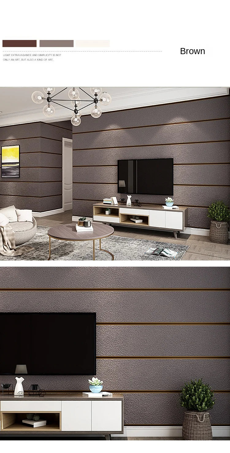 Modern Deerskin Velvet Wallpaper Non-woven Fabric 3D Stripe Living Room Bedroom TV Background Wall Paper טפט לקיר Home Decor