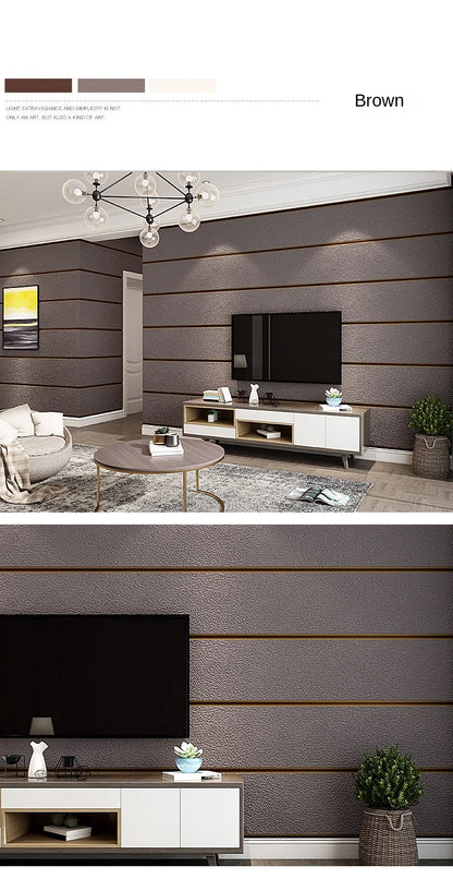 Modern Deerskin Velvet Wallpaper Non-woven Fabric 3D Stripe Living Room Bedroom TV Background Wall Paper טפט לקיר Home Decor