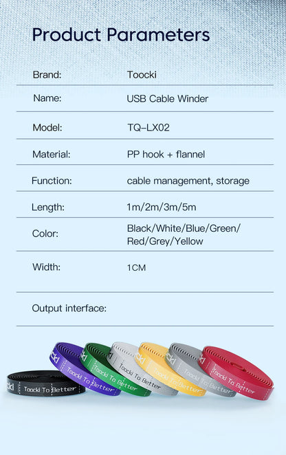 Toocki Cable Organizer Cable Management Tearable Organizador Cables Winder Ties Phone Accessories Wire Cord Organizer And Cables