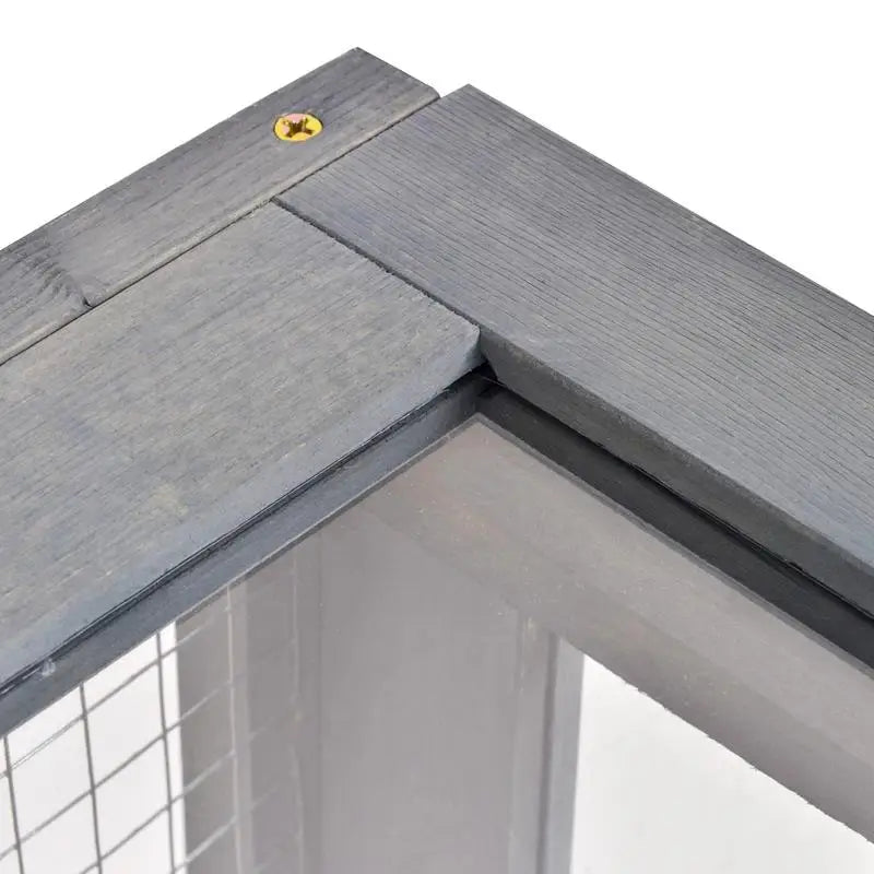Enclosed House Cage Habitat for Small Animals Turtles with 2 Spaces 91 X 60.5 X 32 cm Solid Wood Gray