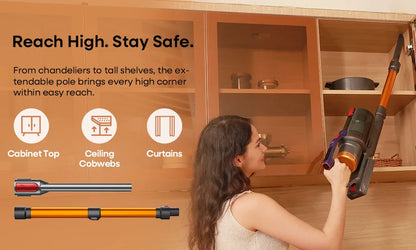 Erabros EV7 Cordless Vacuum Cleaner 70KPa 550W Handheld Stick Vacuum, 70Min Runtime, with Charging Storage Base, Anti-Tangle Brush, with Aroma Design, Powerful Cordless Vacuum Cleaner for Home Clean Carpet Hard Floor Pet Hair