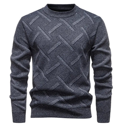 New Sweater Men Casual Knitted Pullover Solid Color Warm Regular Fit Round Neck Sweater Pullovers Mens Sweatwear