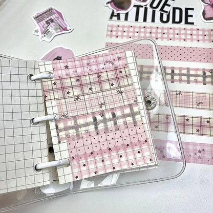 MINKYS 6pcs/lot Kawaii Retro Pink Star Decorative Tape Roller Set Cute Cartoon Creative Washi Tape School Stationery