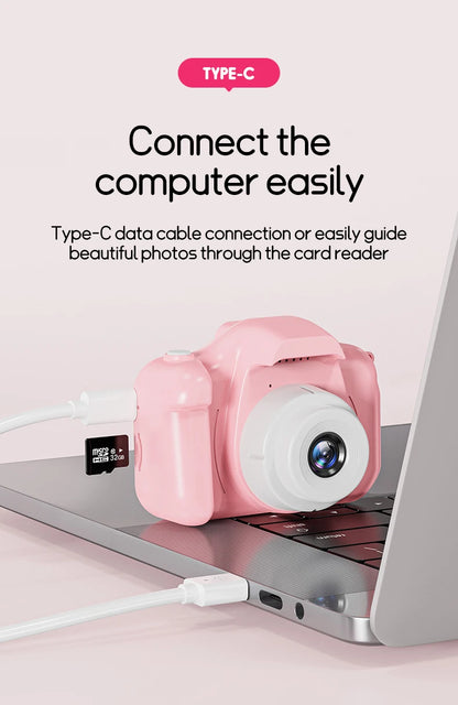 Digital Kids Cameras Toys Mini Children Camera 1080P HD 8x Zoom Dual Camera Boys Girls Birthday Gifts Outdoor Photography Toy