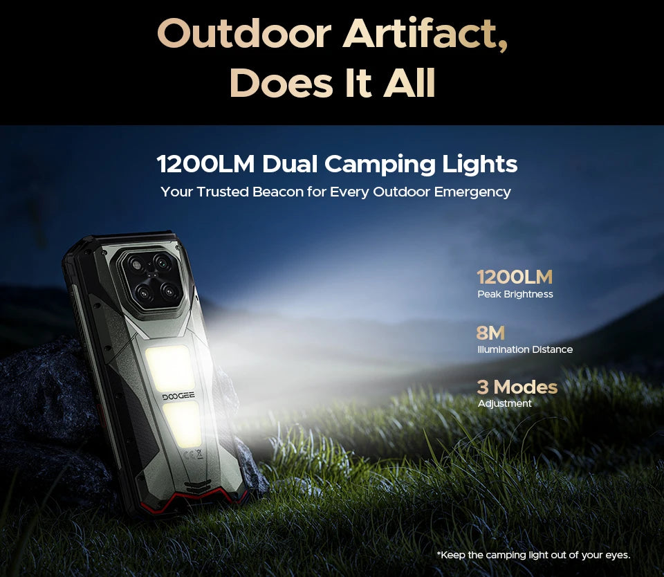 World Premiere DOOGEE V Max Play 5G Projector Rugged Phone 20500mAh Dual Camping Lights Dimensity 7300 16GB+512GB NFC Smartphone