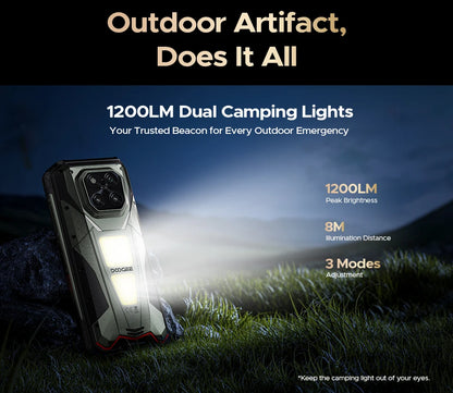 World Premiere DOOGEE V Max Play 5G Projector Rugged Phone 20500mAh Dual Camping Lights Dimensity 7300 16GB+512GB NFC Smartphone