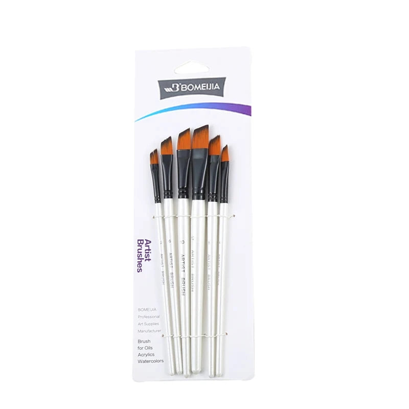 BOMEIJIA Paint Brushes Set Round Flat Angle Filbert Arylic Watercolor Oil Gouache Brush