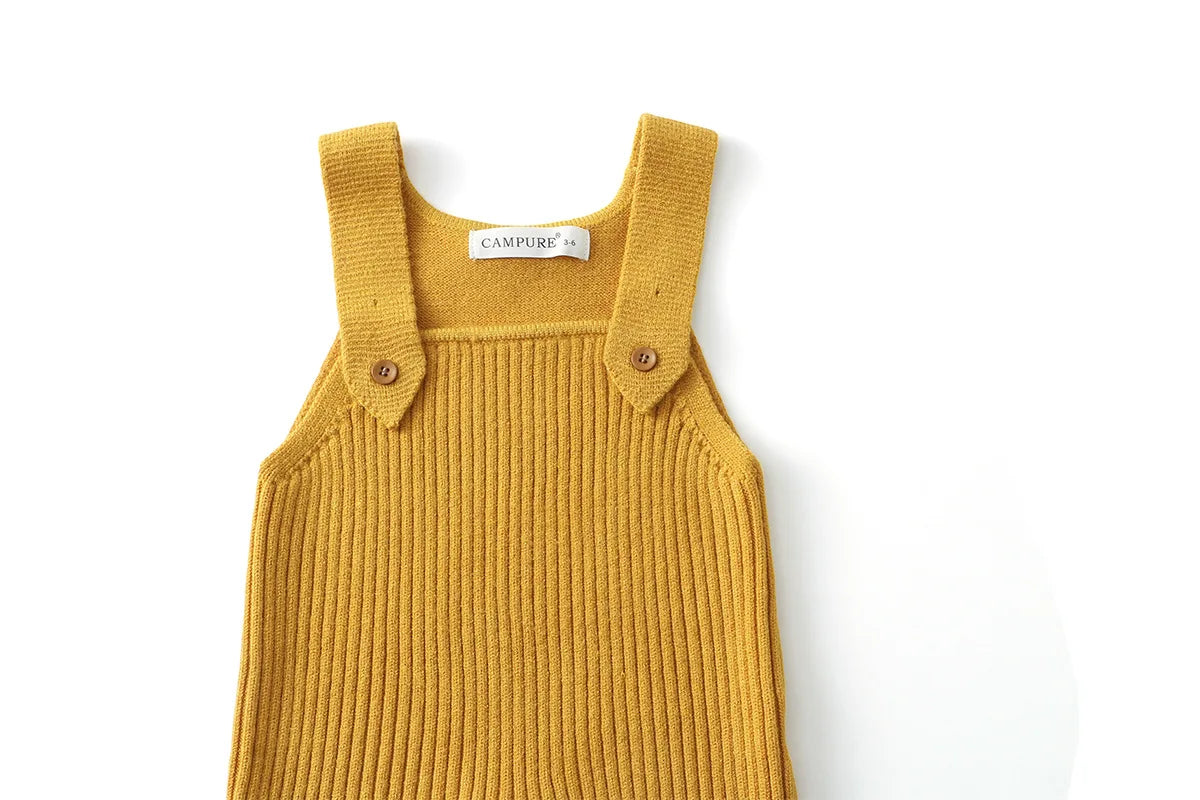MILANCEL New Spring Baby Overall 3M-6Y Solid Color Infant Girls Knit Rompers 6 Colors Versatile Children Suspenders Jumpsuit