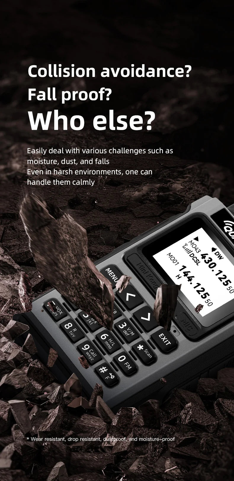 QUANSHENG K1 Air Band Walkie Talkie Wireless Copy Frequency Meter Type-C Charging NOAA Multi-Band Portable Two Way Radio UV