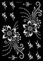 Flower Tattoo Stencil Reusable Henna Template for Hand and Body Henna Tattoo Design for Wedding Festival Party Tattoo Tools