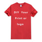 Custom Tshirt Front Back Print Professional Your Own Logo Text Photo Male Personalized Premium Gifts T-shirt EU Size 100% Cotton