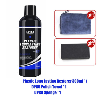 Dpro Plastic Restorer Renovator For Car Back To Black Gloss Car Clean Liquid Plastic Auto Polish Repair Coating Car Detailing