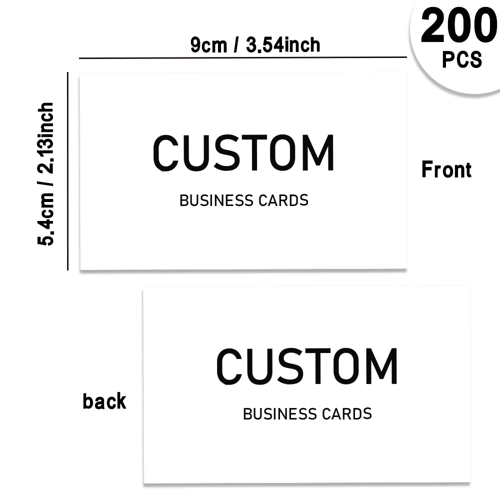 200/500/1000pcs Customizable Cards, Personalized Business Cards with Acrylic Storage Box, Matte Film Thank You Invitations