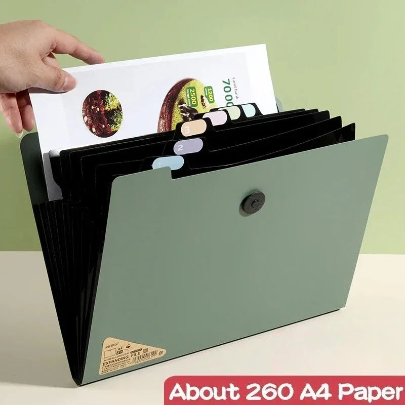 5 Layers A4 File Folder Storage Bag Test Paper Desktop Tool School Stationery Office Supplies