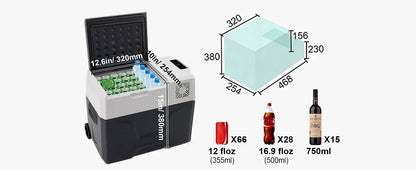 SIHAO Portable Car Refrigerator 15L 20L 30L 35L 40L 45L 50L 55L Compressor Fridge Freezer 12V 24V DC 110-240V AC Dual Use Vehicle Home for Camping Travel Outdoor