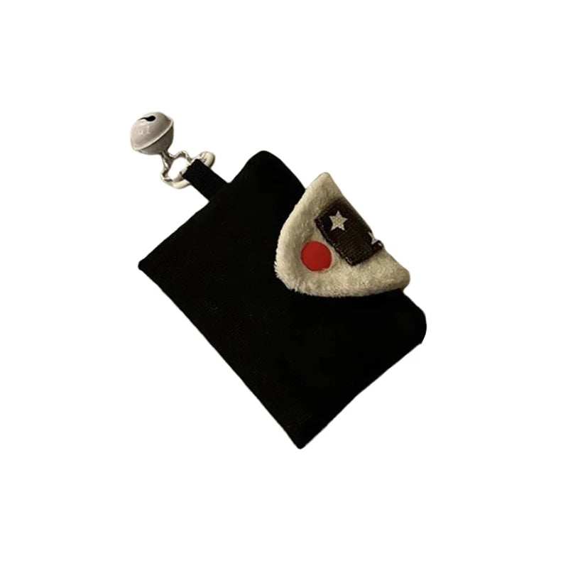 Cute Rice Ball Card Holder Coin Purse Money Card Integrated Canvas Portable Small Bag Storage Bag ID Bag