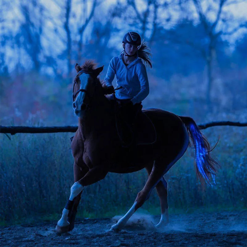LED Horse Tail Trappings Night Riding Safe Equestrian Flashing Light Bar Harness Equipment Outdoor Sports Horse Tail Decor