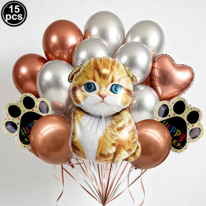 Cat Party Paper Plates Cups Napkins Party Supplies Cat Face Happy Birthday Banner Tablecloth for Cat Themed Birthday Party Decor