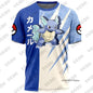 3D Full Print T-shirt Boys Girls Purple Lightning Anime Casual Oversized Children Short Sleeve Tops