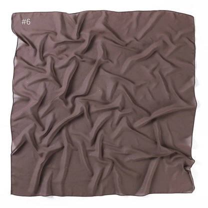 90*90cm Square Chiffon Hijab Scarf Women Solid Color Muslim Soft Head Scarf Islamic Shawls and Wraps Headband Musulman Scarves